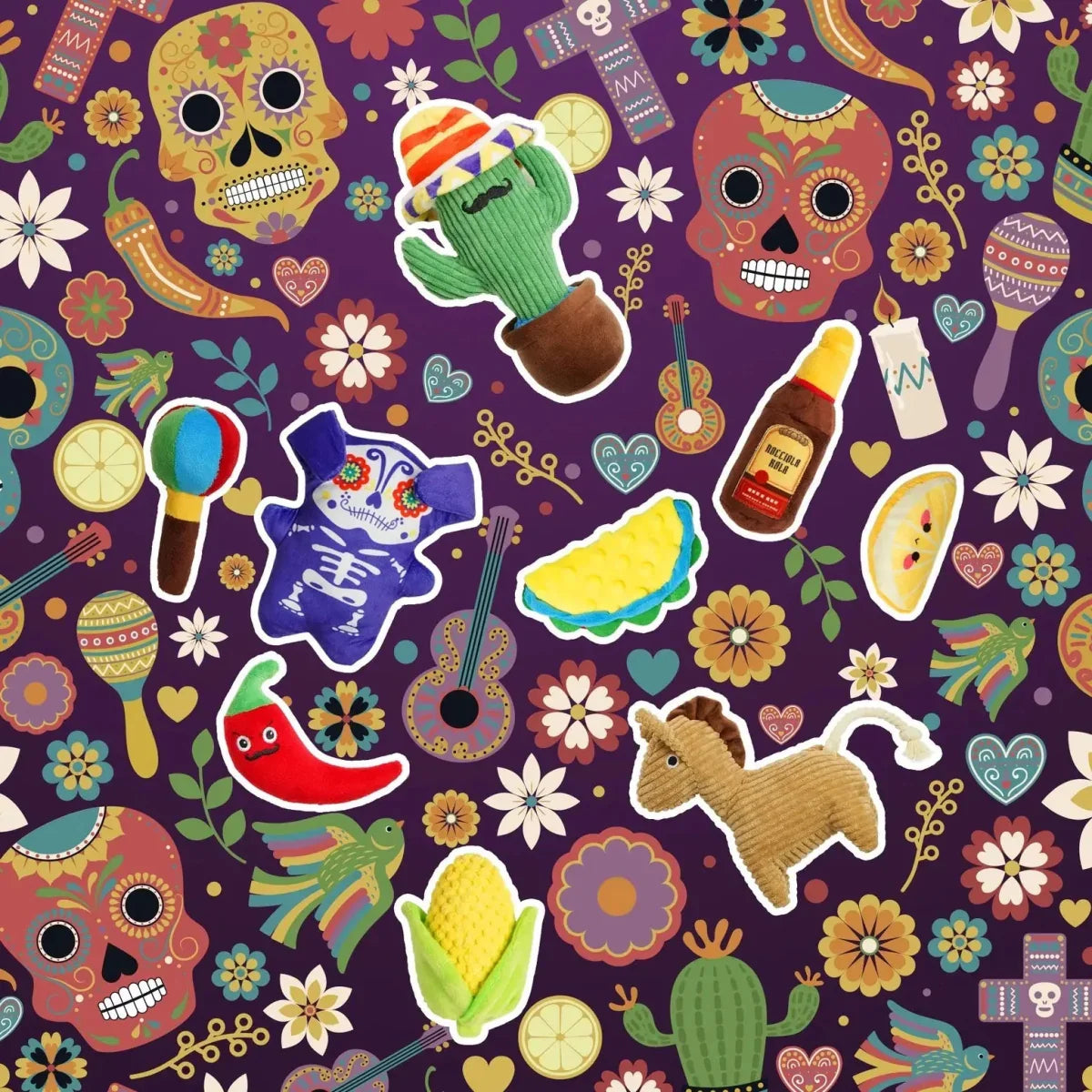 Nocciola MexiPaws Plush Toy Set – 9 Squeaky Friends for Your Pup - Talis Us