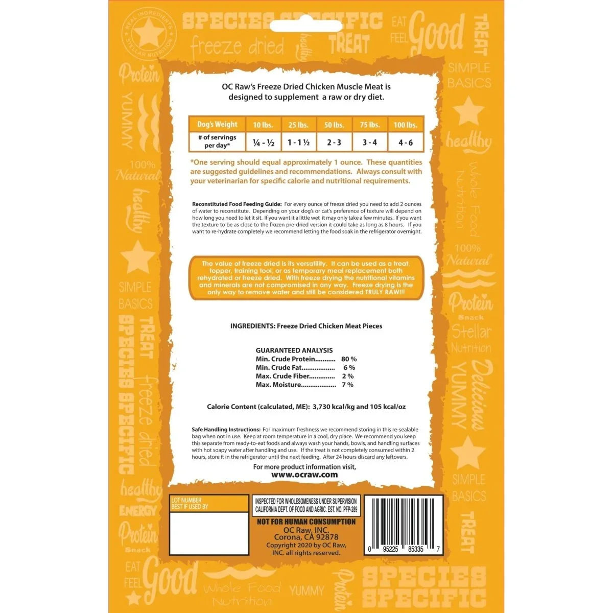 OC Raw Chicken Freeze Dried Dog Treats 4oz - Talis Us