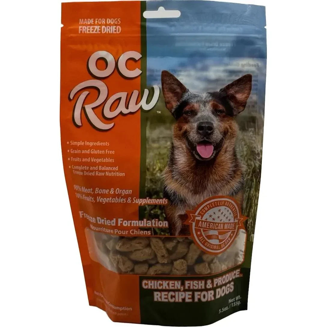 OC Raw Freeze Dried Meaty Rox Chicken, Fish & Produce Dog Food - Talis Us