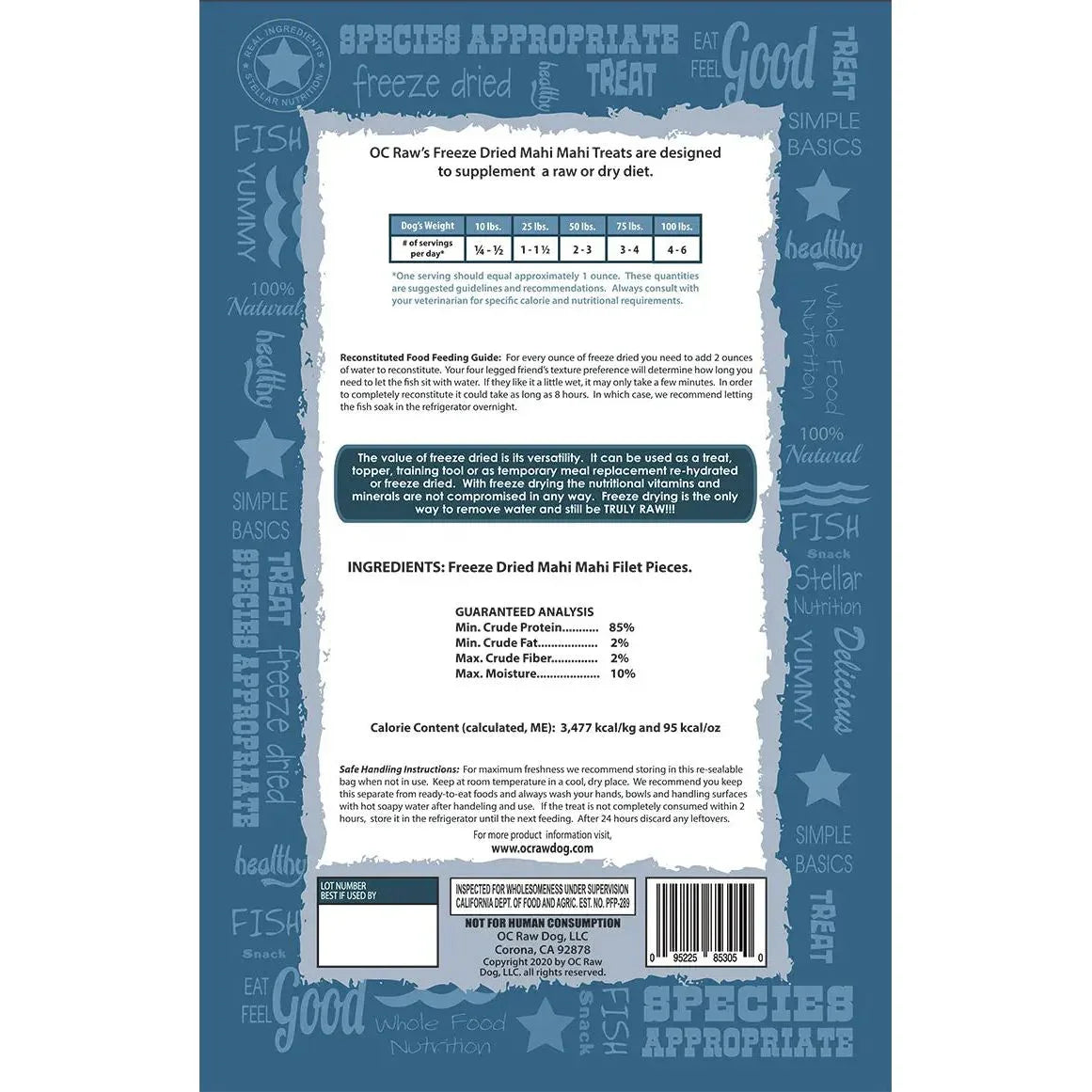 OC Raw Mahi Mahi Freeze Dried Dog Treats 3.2oz - Talis Us