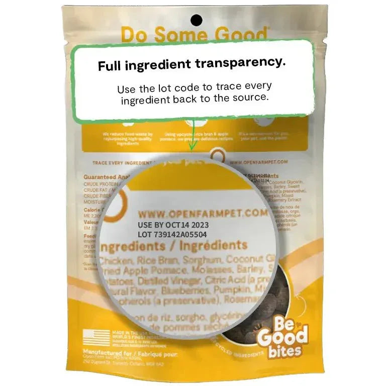 Open Farm Be Good Bites Chicken Recipe Soft & Chewy Treats 6 oz - Talis Us