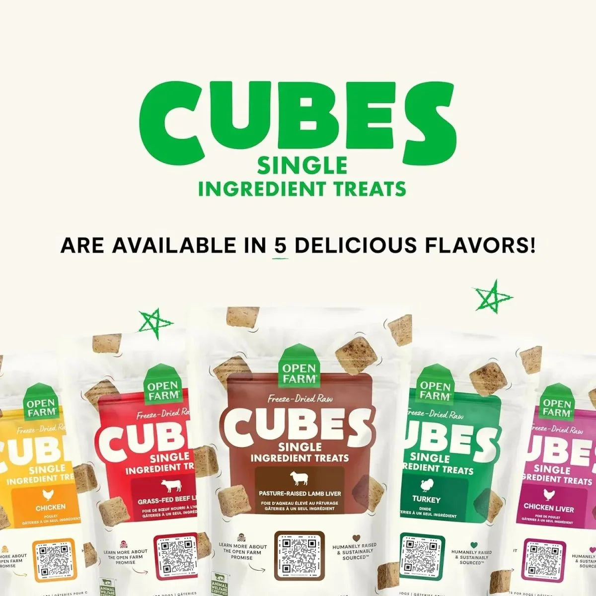 Open Farm Freeze Dried Raw Single Ingredient Chicken Cubes Dog Treats 3 oz - Talis Us