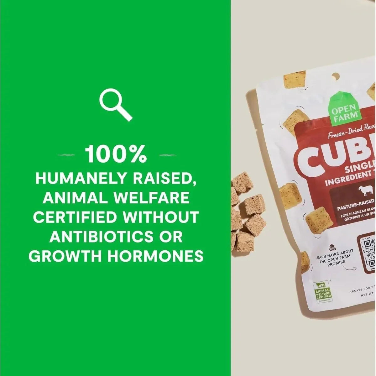 Open Farm Freeze Dried Raw Single Ingredient Chicken Cubes Dog Treats 3 oz - Talis Us