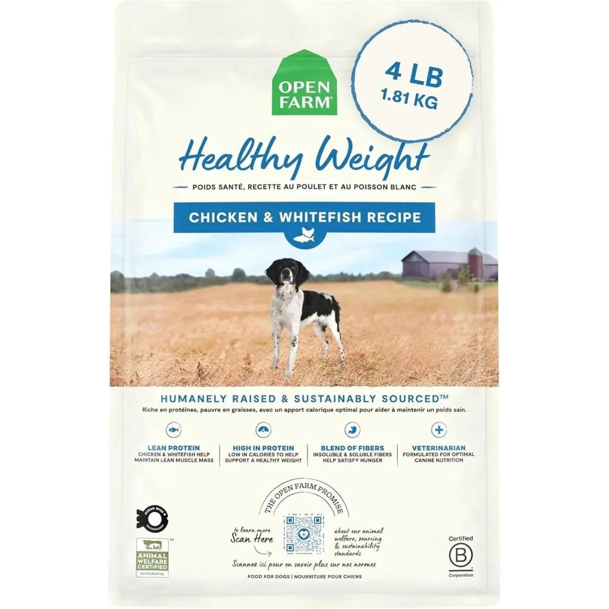 Open Farm Veterinarian Formulated Kibble Chicken & Whitefish Healthy Weight Dog Food - Talis Us