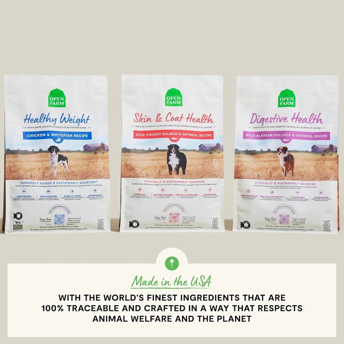 Open Farm Veterinarian Formulated Kibble Salmon & Oatmeal Skin & Coat Health Dog Food - Talis Us