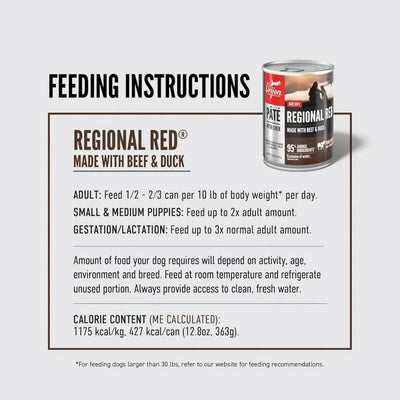 ORIJEN Adult High - Protein Regional Red Pate with Liver Wet Dog Food 12ea/12.8 oz - Talis Us