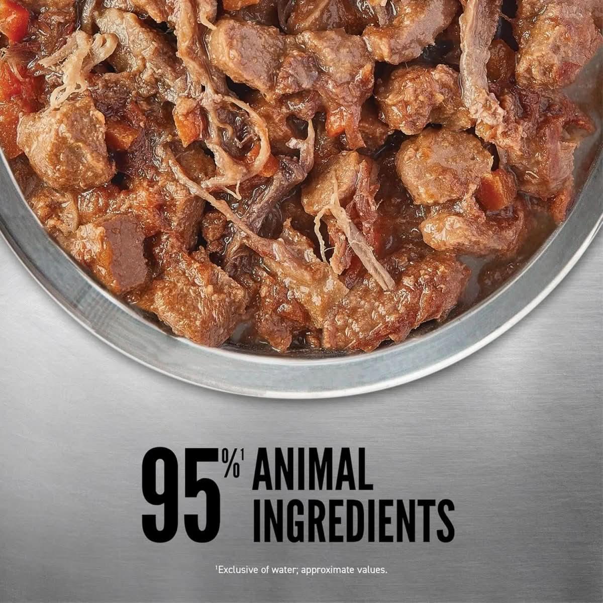 ORIJEN Real Meat Shreds Beef & Eggs Recipe Stew Grain - Free Wet Dog Food 12ea/12.8 oz - Talis Us