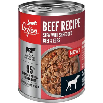 ORIJEN Real Meat Shreds Beef & Eggs Recipe Stew Grain - Free Wet Dog Food 12ea/12.8 oz - Talis Us