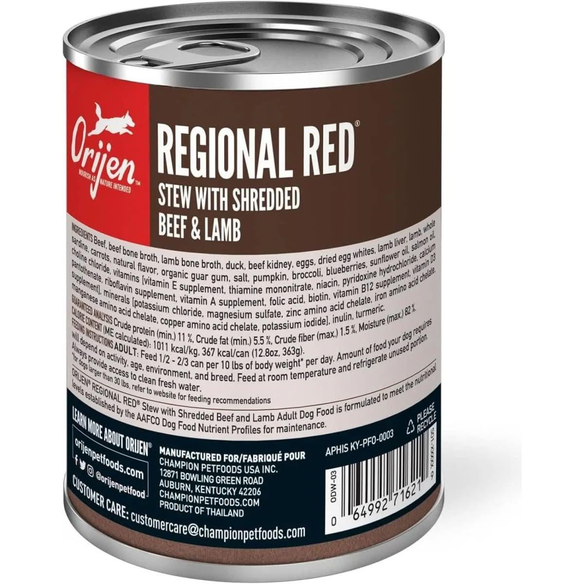 ORIJEN Real Meat Shreds Regional Stew Grain - Free Wet Dog Food - Talis Us