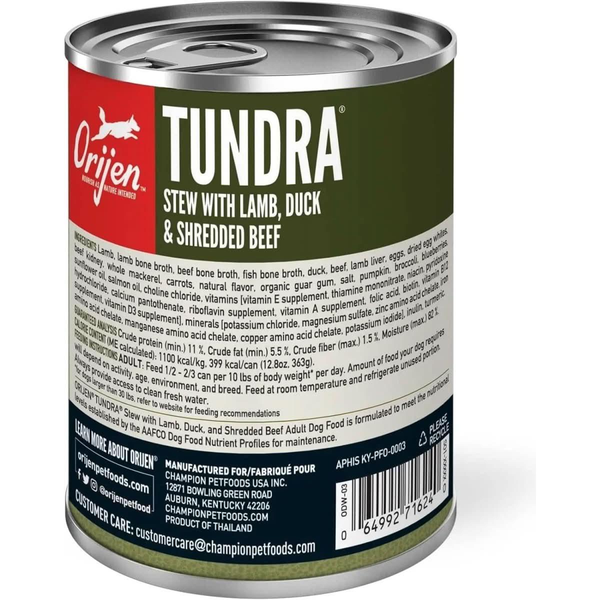 ORIJEN Real Meat Shreds Tundra Stew Grain - Free Wet Dog Food - Talis Us