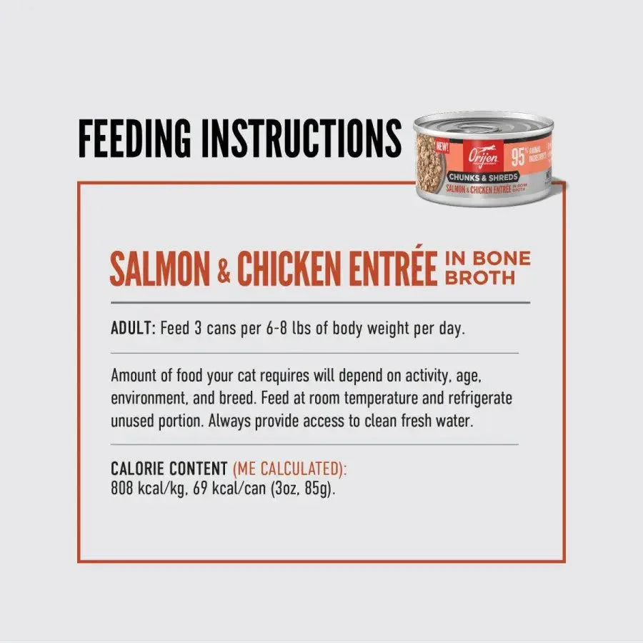 ORIJEN Salmon & Chicken Entree Grain - Free Chunks in Gravy & Shreds Wet Cat Food - Talis Us