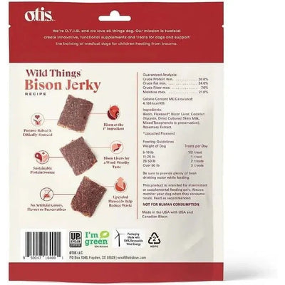 OTIS Wild Things Grass - Fed Bison Jerky Dog Treats 4oz - Talis Us