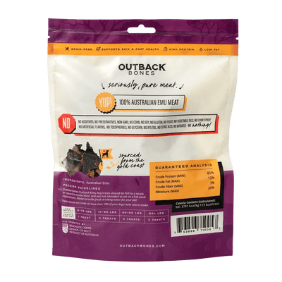 Outback Bones Natural Emu Jerky Strips for Dogs 7.05 oz - Talis Us