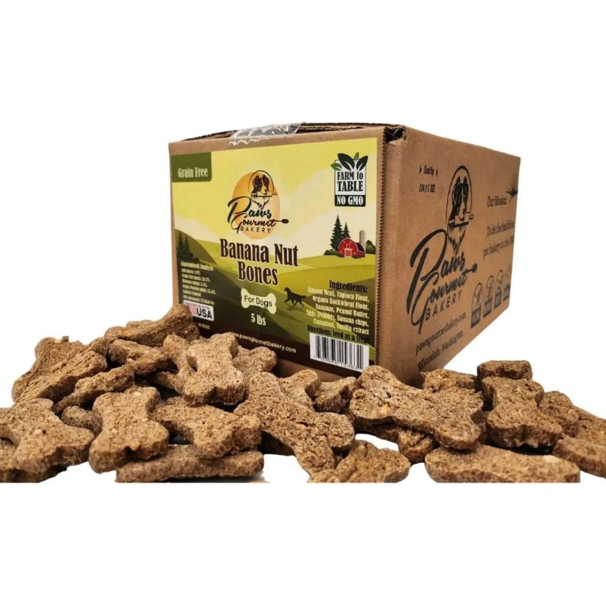 Paws Gourmet Bakery Grain Free Banana Nut Bones Dog Treats - Talis Us