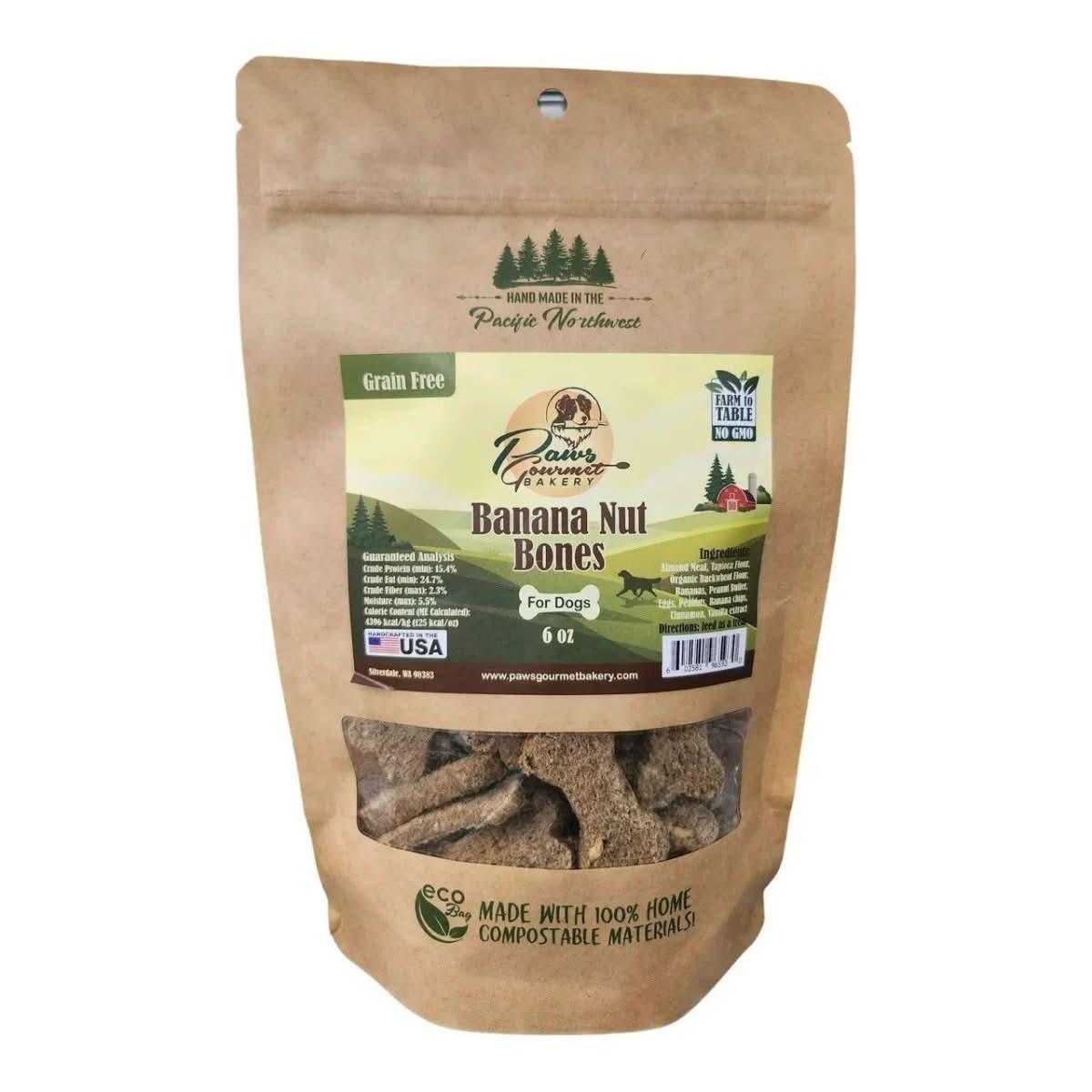 Paws Gourmet Bakery Grain Free Banana Nut Bones Dog Treats - Talis Us