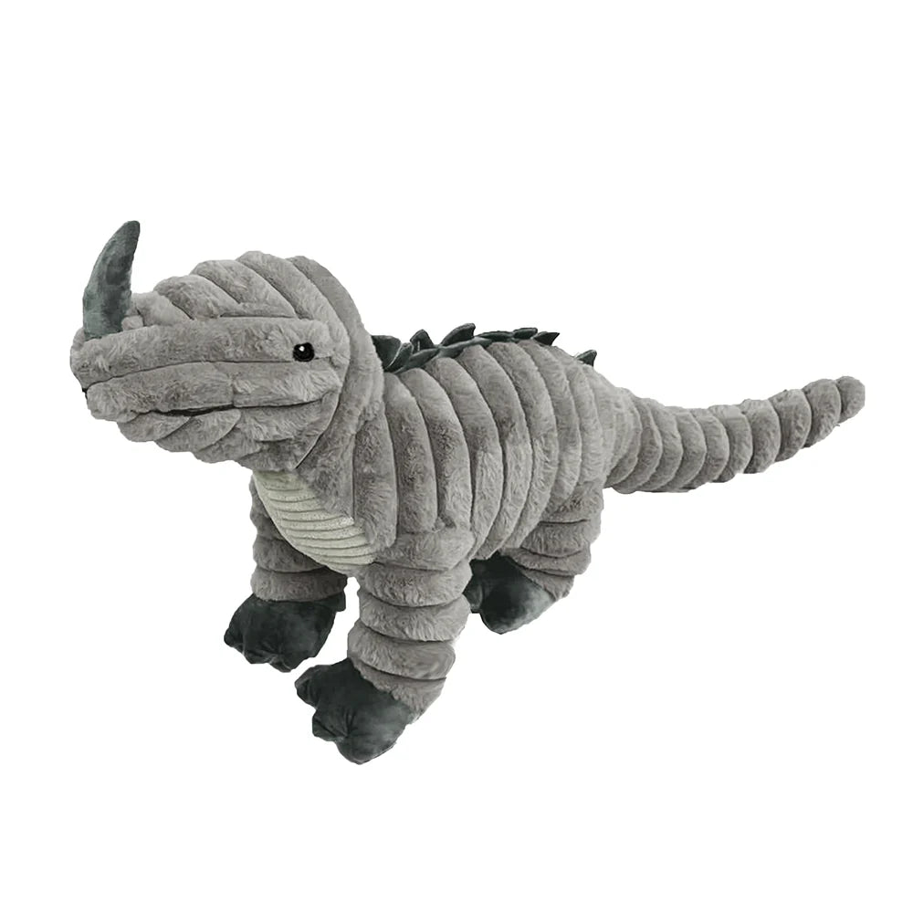 Petlou Zoo Friends plush dog toy in gray with textured design for playful pups