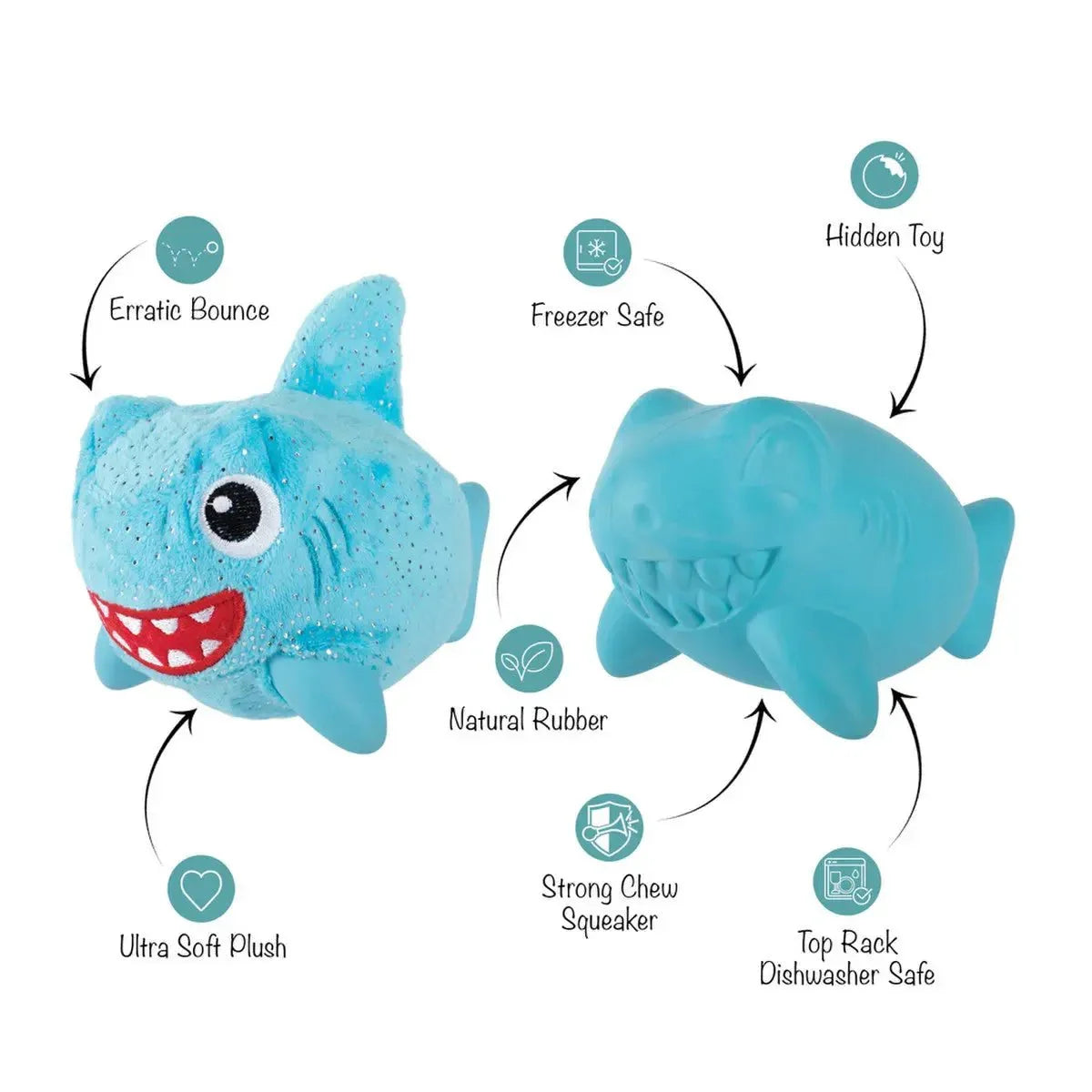 PetShop by Fringe Out of the Blue Rubber/Plush Dog Toy - Talis Us