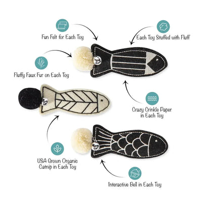 PetShop by Fringe Studio Off The Scales Cat Toy Mini Set 3pc - Talis Us