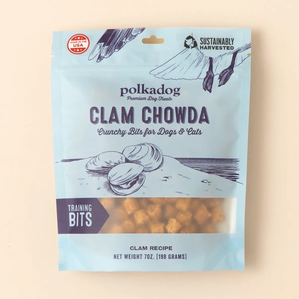 Polkadog Clam Chowda Training Bits Crunchy Dog and Cat Treats - Talis Us