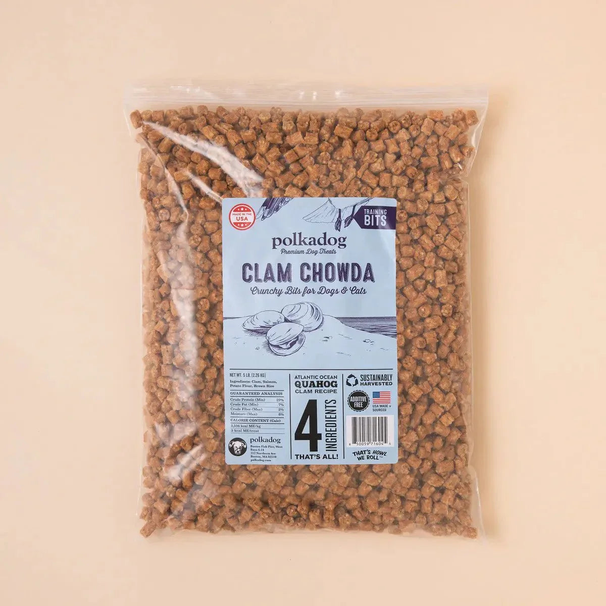 Polkadog Clam Chowda Training Bits Crunchy Dog and Cat Treats - Talis Us