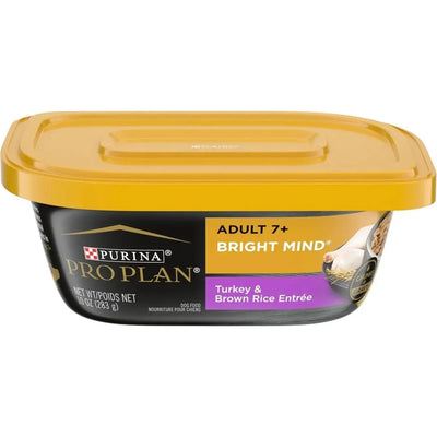 Pro Plan Bright Mind 7+ Turkey & Brown Rice Entree Senior Wet Dog Food 8 / 10 oz - Talis Us