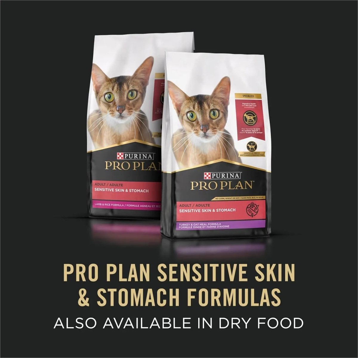 Pro Plan Grain Free Sensitive Skin & Stomach Variety Pack Adult Wet Cat Food 24 / 3 oz - Talis Us