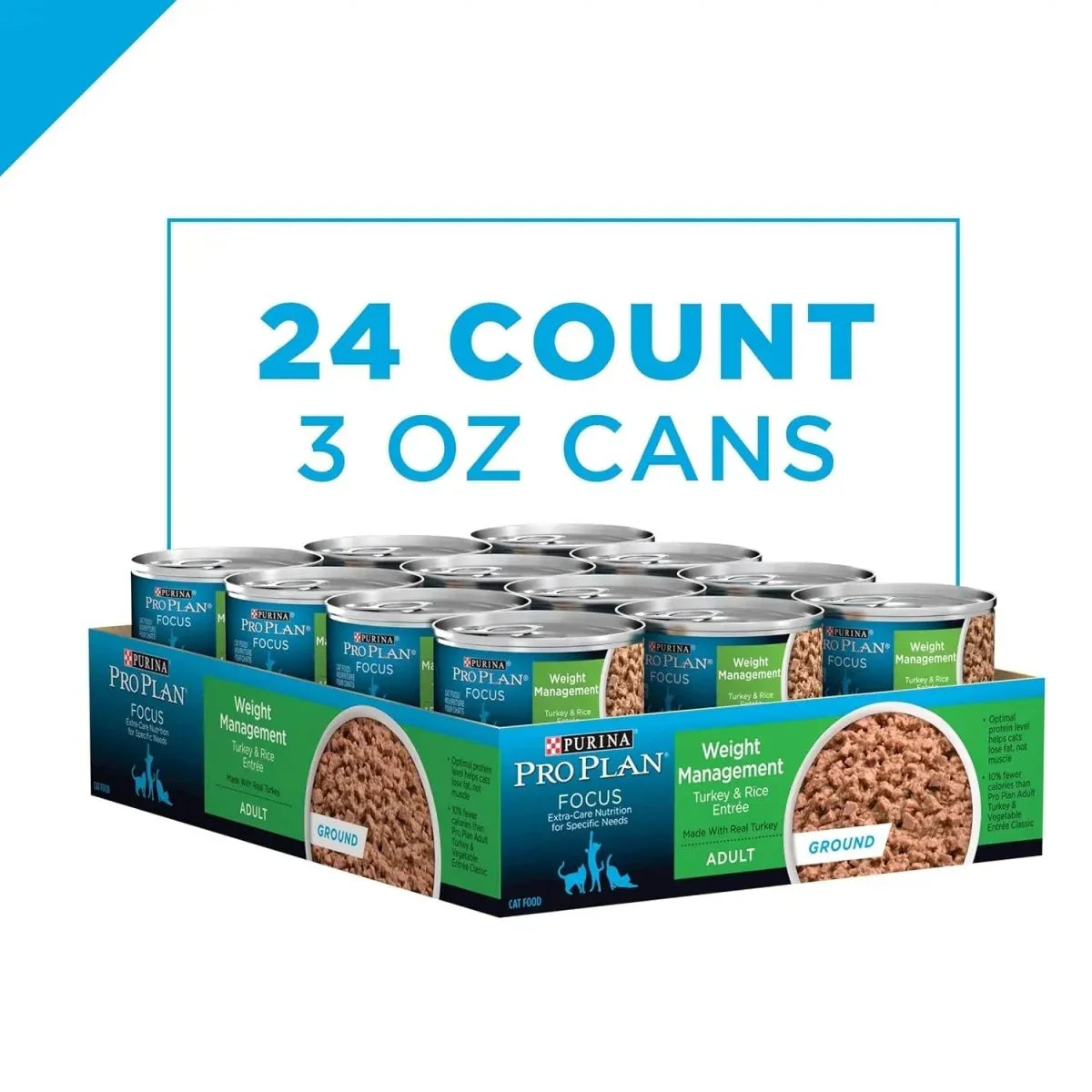 Pro Plan Weight Management Turkey & Rice Entree Adult Wet Cat Food 24 / 3 oz - Talis Us