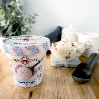 Puppy Cake Scoops Ice Cream Mix Birthday Cake with Pupfetti Sprinkles Pint Large 5.65oz - Talis Us