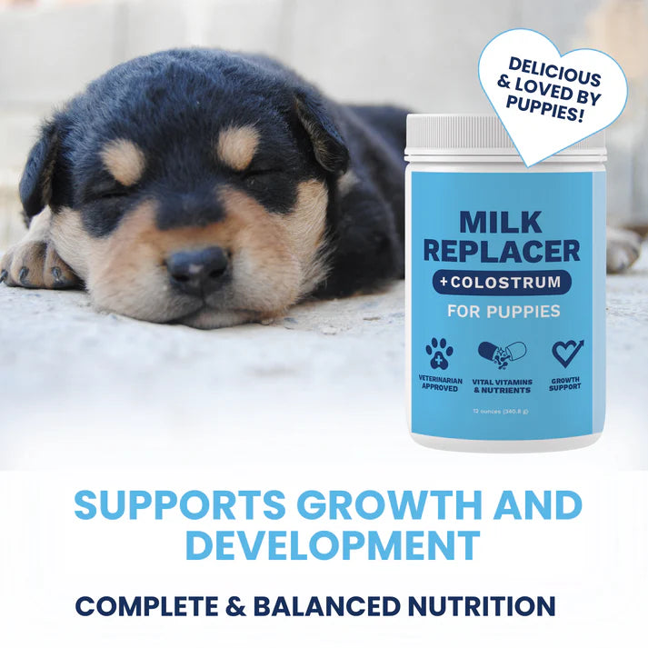 Under the Weather puppy milk replacer with colostrum supports growth and development for puppies