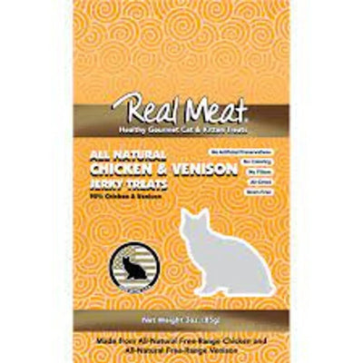 Real Meat Chicken and Venison Jerky Cat Treats 3oz - Talis Us
