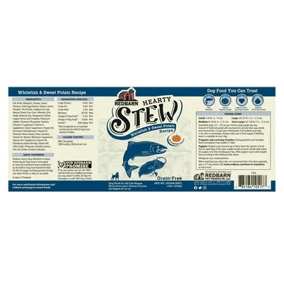 Redbarn Pet Products Hearty Stew All Life Stages Whitefish & Sweet Potato Wet Dog Food 12ea/12 oz - Talis Us