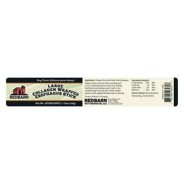 Redbarn Pet Products Redbarn Collagen Wrapped Esophagus Stick Dog Treat - Talis Us