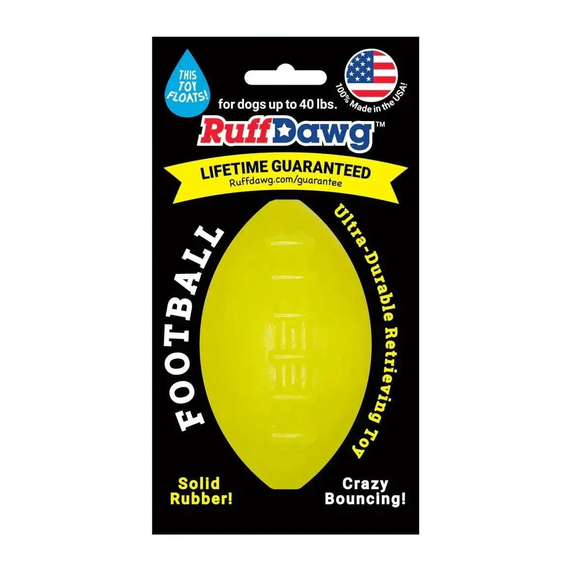 Ruff Dawg Football Tough Rubber Dog Chew Toy - Talis Us