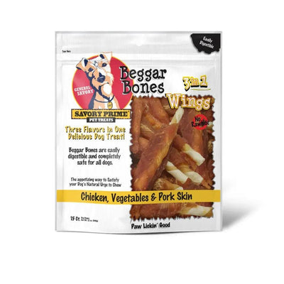 Savory Prime Beggar Bone 3in1 Wings Dog Treat - Talis Us