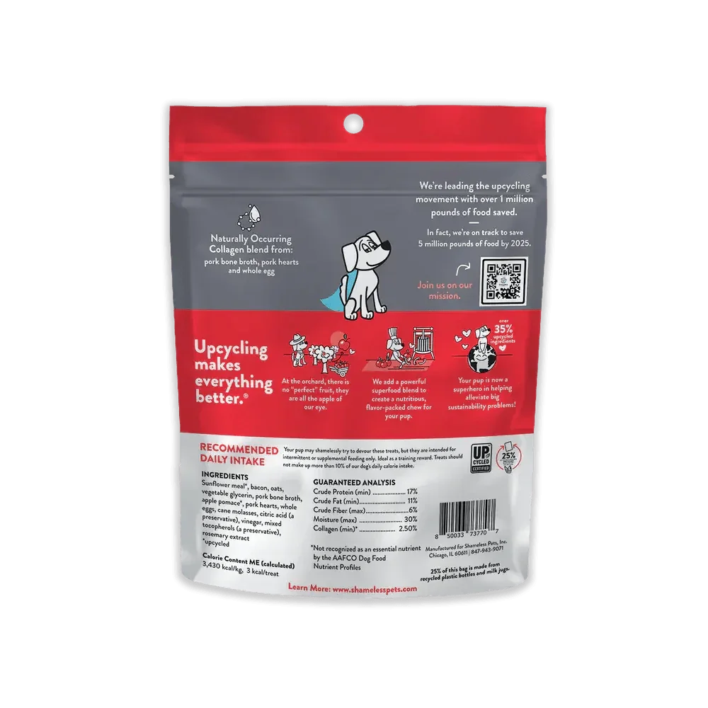 Shameless Pets Bone Broth Chews Bacon Hits Different Dog Treats 8oz - Talis Us