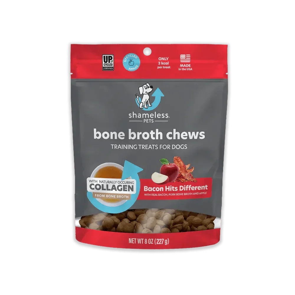 Shameless Pets Bone Broth Chews Bacon Hits Different Dog Treats 8oz - Talis Us