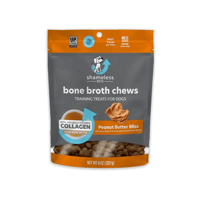 Shameless Pets Bone Broth Chews Peanut Butter Bliss Dog Treats - Talis Us