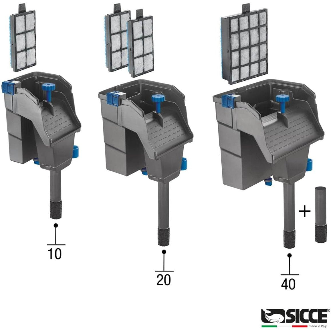 Sicce Aqua Filtra aquarium filter system with various sizes for optimal water purification