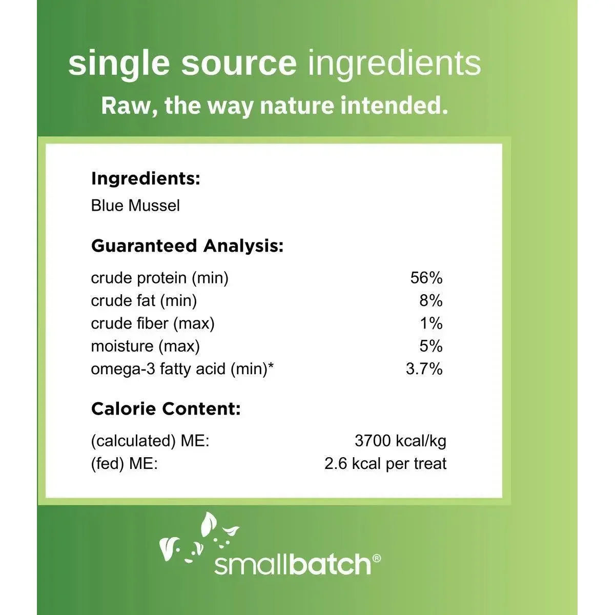 Smallbatch Pets Freeze - Dried Blue Mussels Dog & Cat Treat 2oz - Talis Us