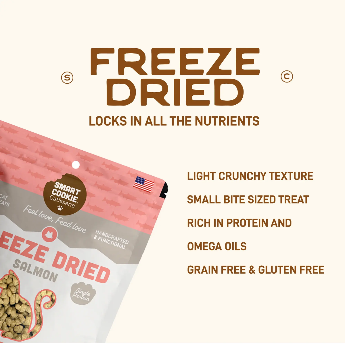 Smart Cookie Freeze - Dried Alaskan Salmon Cat Snacks - Talis Us