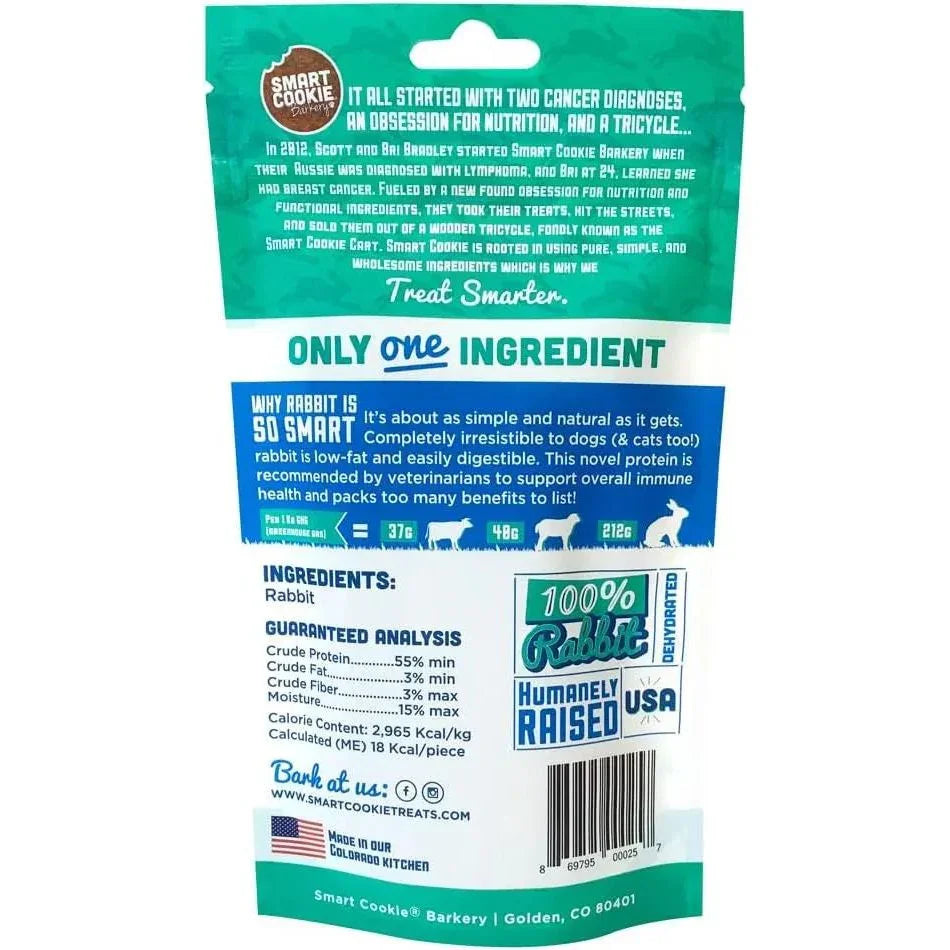 Smart Cookie Rabbit Jerky Strips - All - Natural Grain - Free Treats for Dogs & Cats 3oz - Talis Us