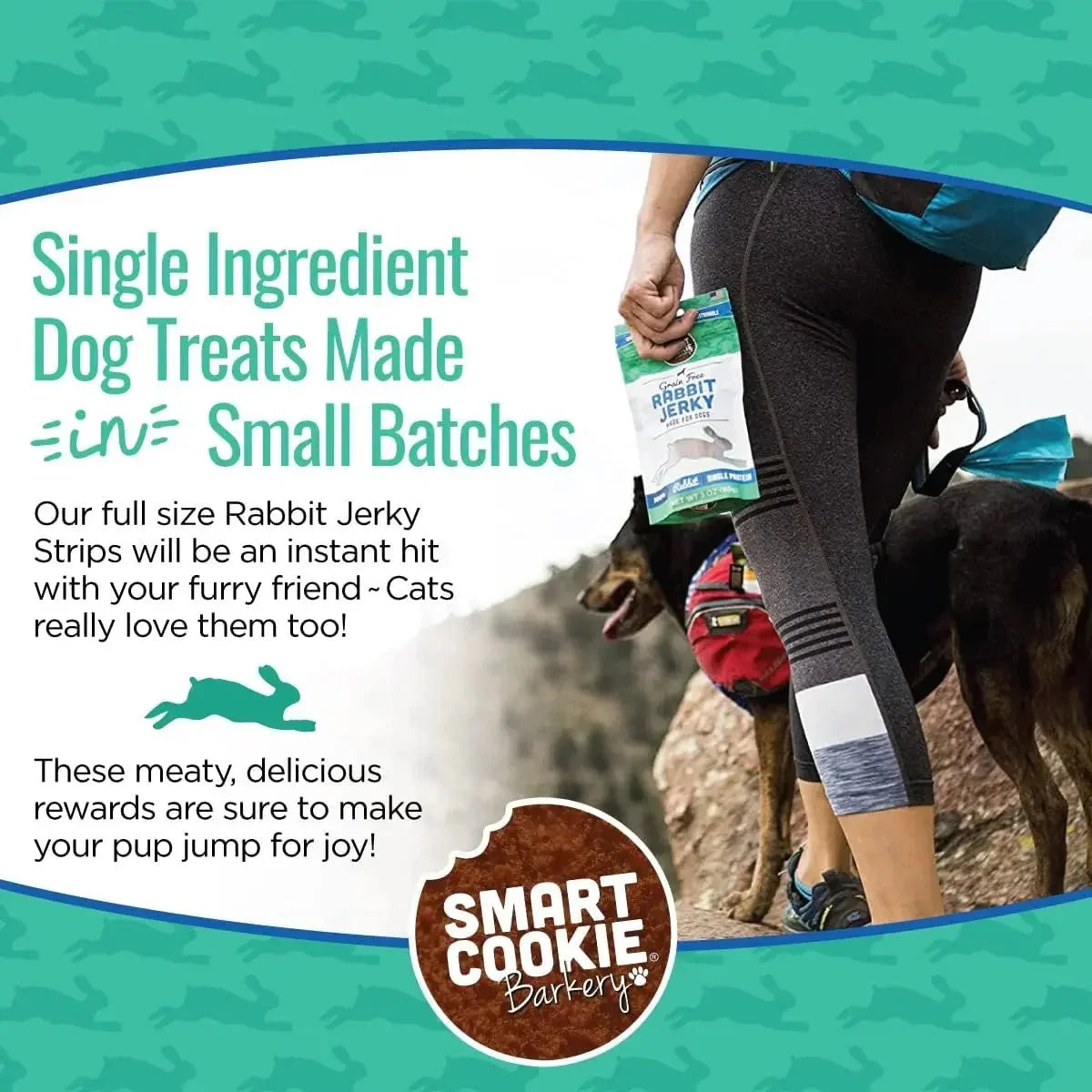 Smart Cookie Rabbit Jerky Strips - All - Natural Grain - Free Treats for Dogs & Cats 3oz - Talis Us