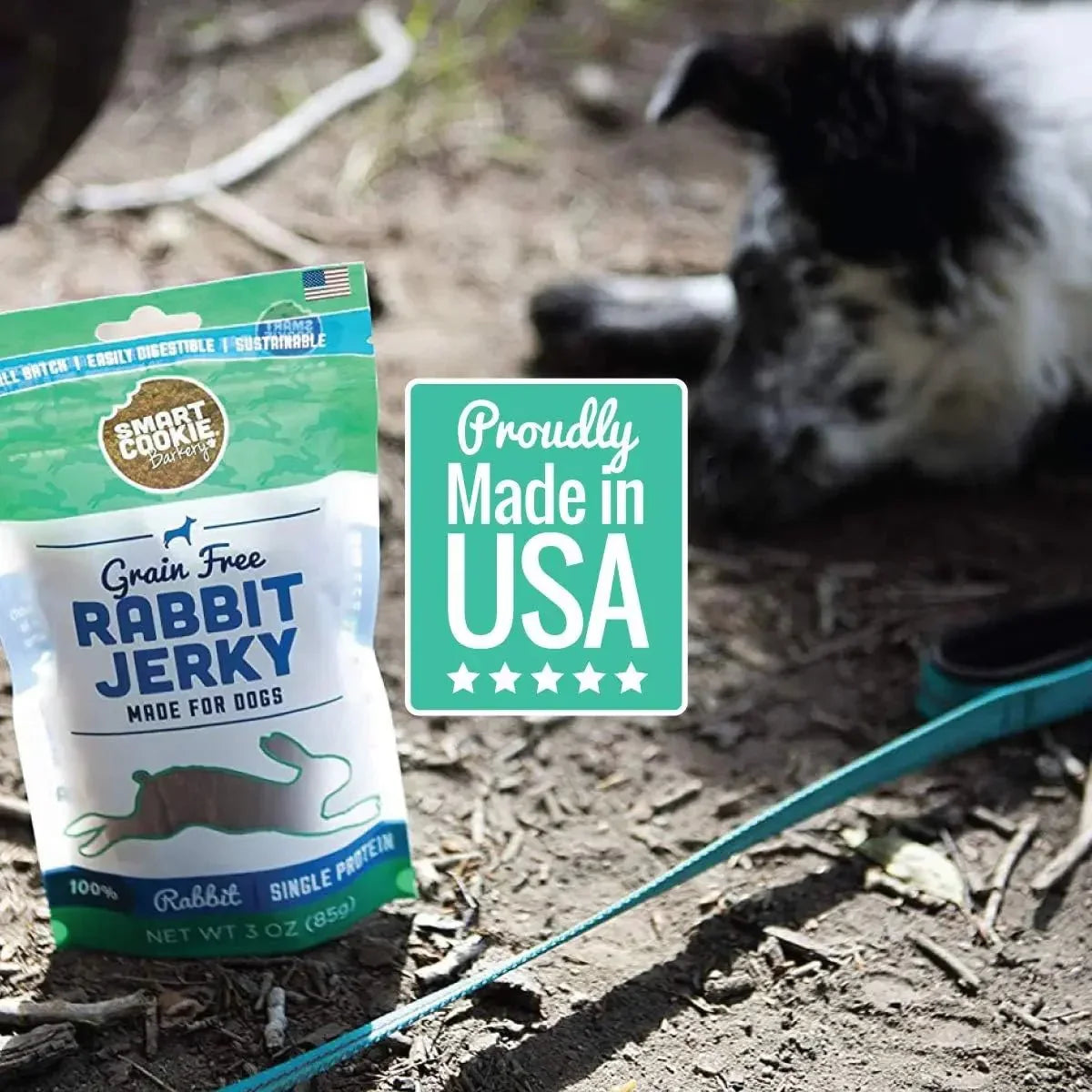 Smart Cookie Rabbit Jerky Strips - All - Natural Grain - Free Treats for Dogs & Cats 3oz - Talis Us