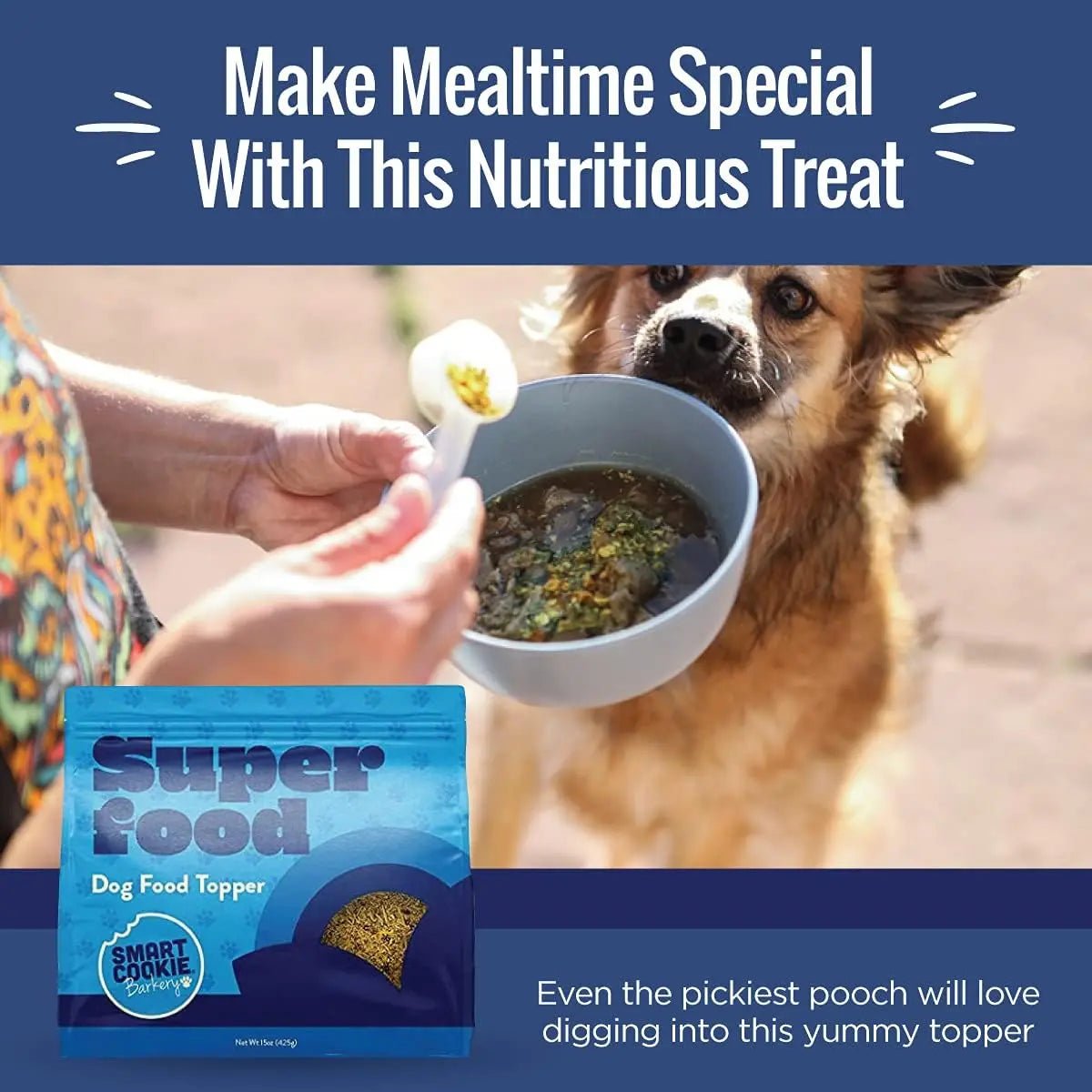 Smart Cookie Superfood Dog Food Topper with Turmeric – Freeze - Dried Salmon Meal Mixer 15 oz - Talis Us