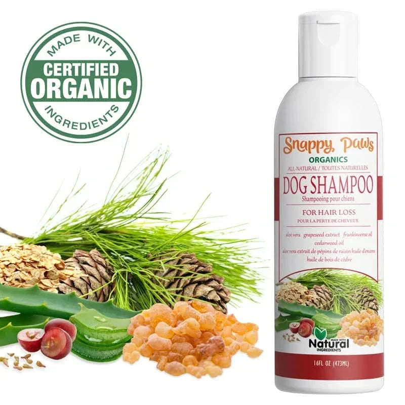 Snappy Tom Organic Dog Shampoo for Hair Loss with natural ingredients for healthy fur