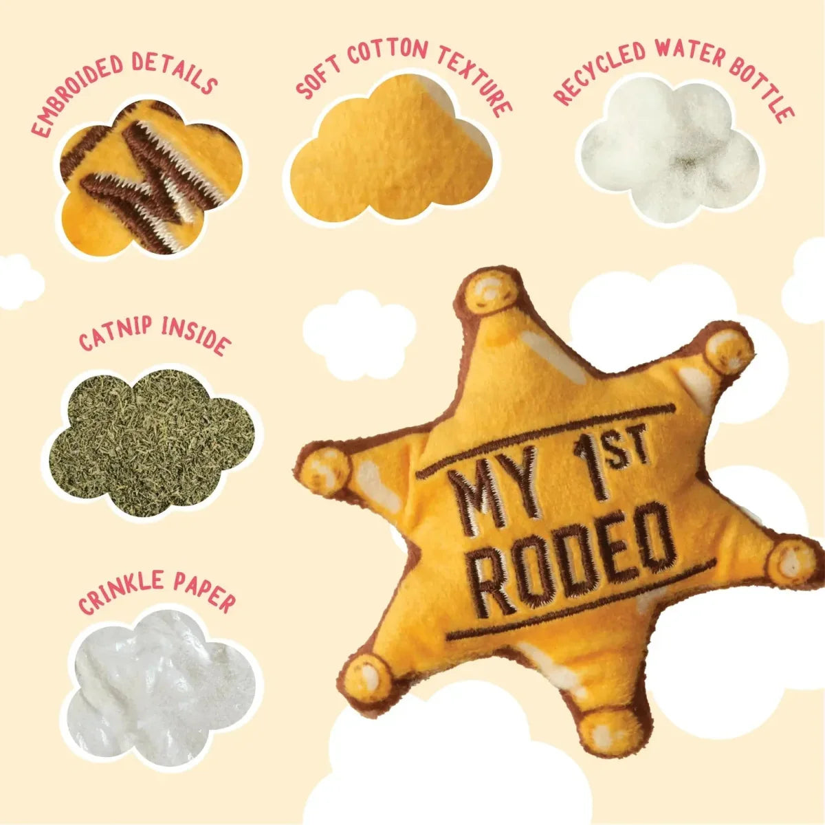 SnugArooz Kitty 1st Rodeo with Catnip Cat Toys - Talis Us