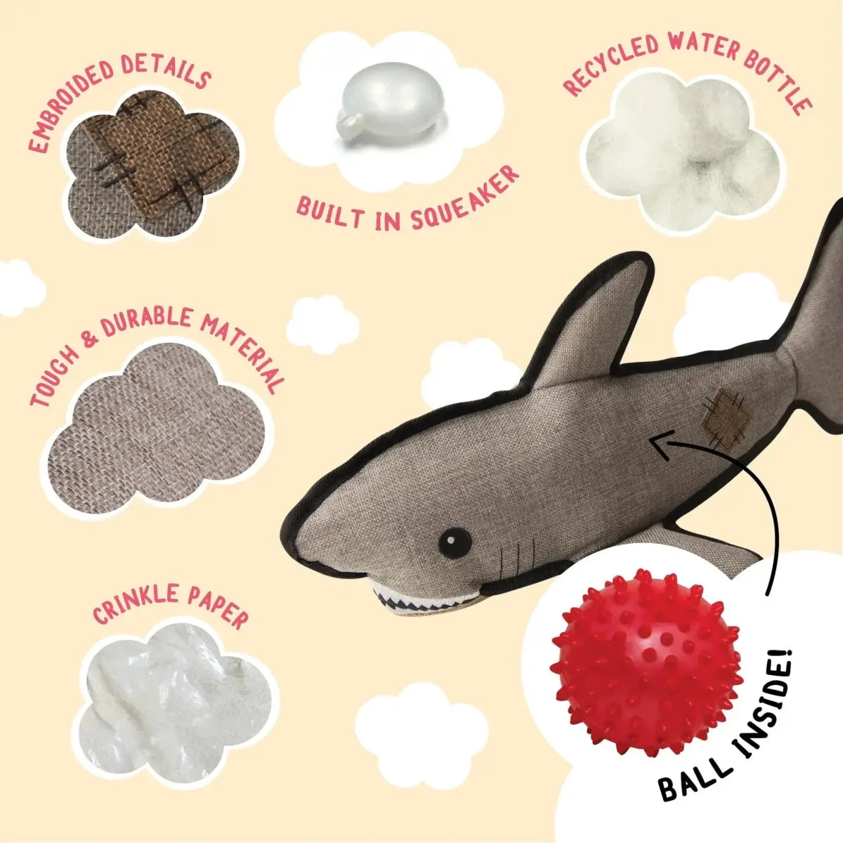 SnugArooz Saul the Shark Dog Toy - Talis Us