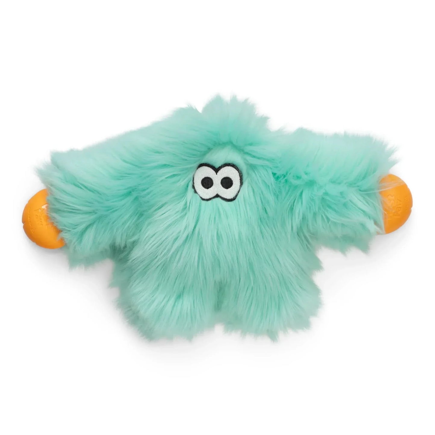 West Paw Squeaky Plush Dog Toy in Green with Orange Squeakers for Playful Dogs