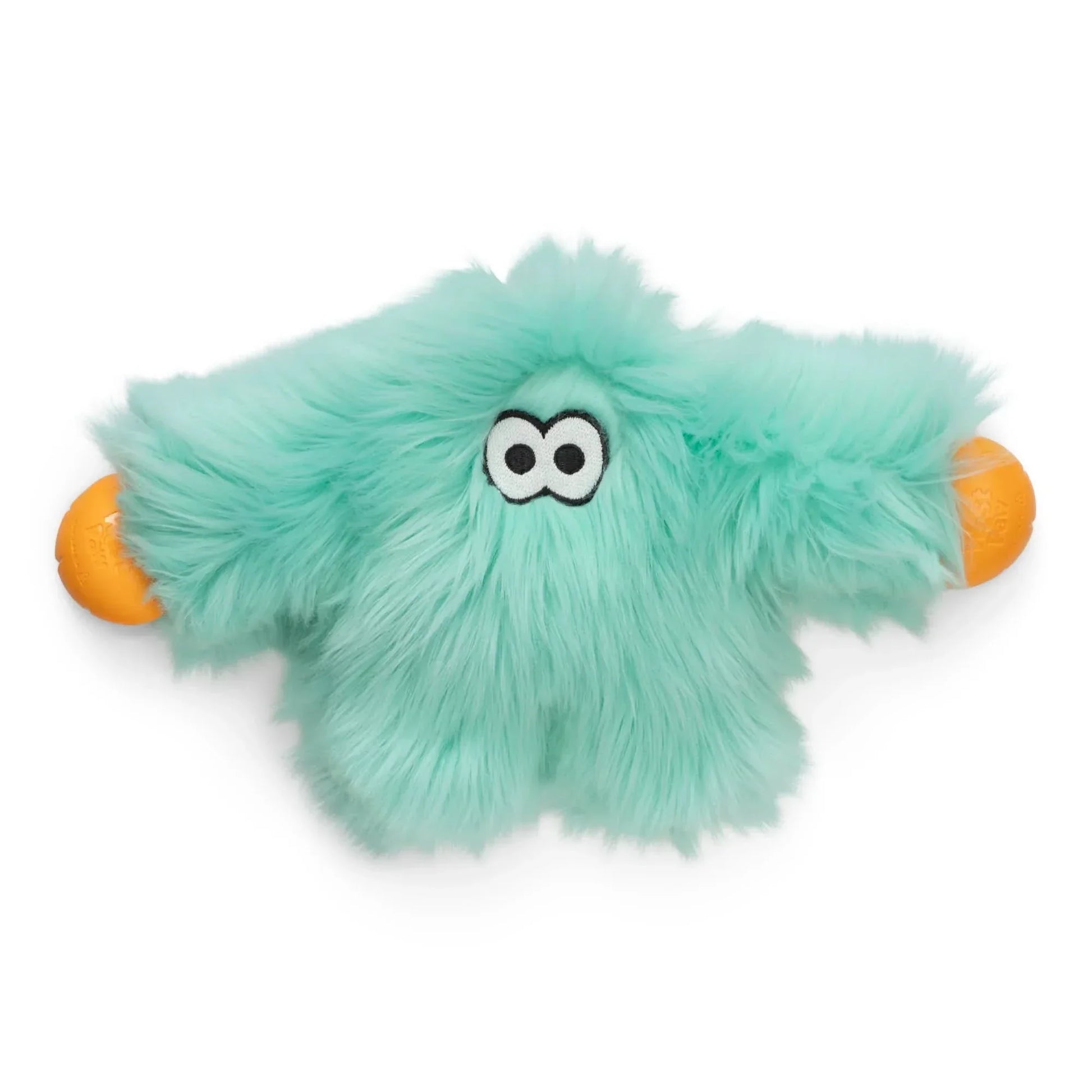 West Paw Squeaky Plush Dog Toy in Green with Orange Squeakers for Playful Dogs