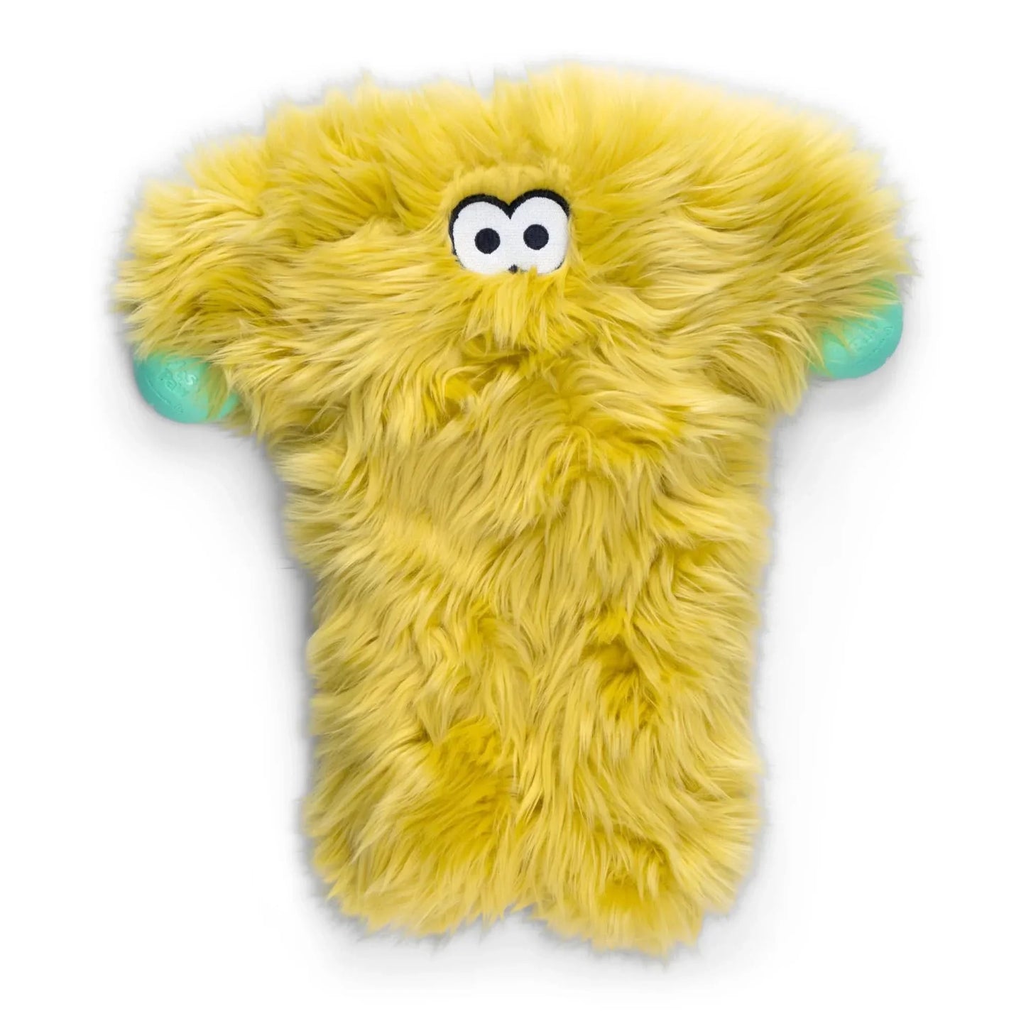 West Paw Squeaky Plush Dog Toy in Yellow with Soft Fur and Cute Face for Playtime Fun